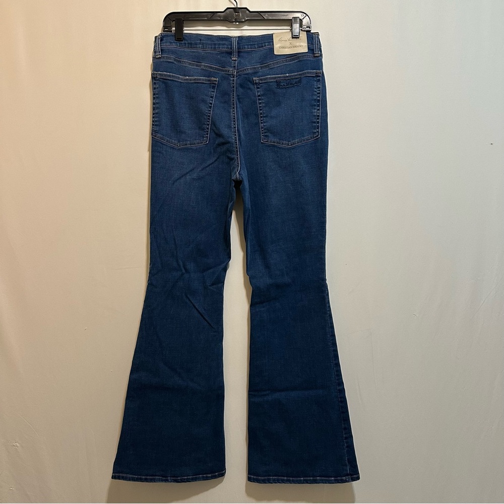 Christian Siriano Dark Blue - Chrissie Flare - High Rise Flare Leg - size 31/12 - Picture 2 of 14